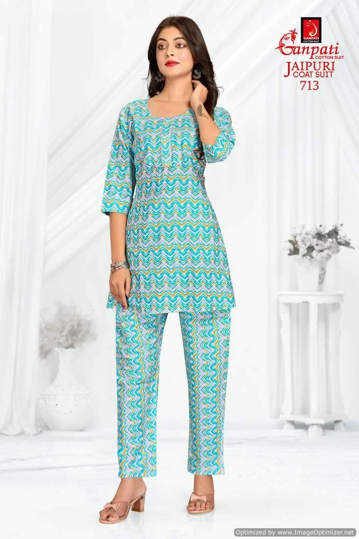 Ganpati Jaipuri Vol 7 Cotton Wholesale Kurti with Pant Catalog — Wholesale Kurtis, Ganpati wholesale from Surat - Gallery Image 2